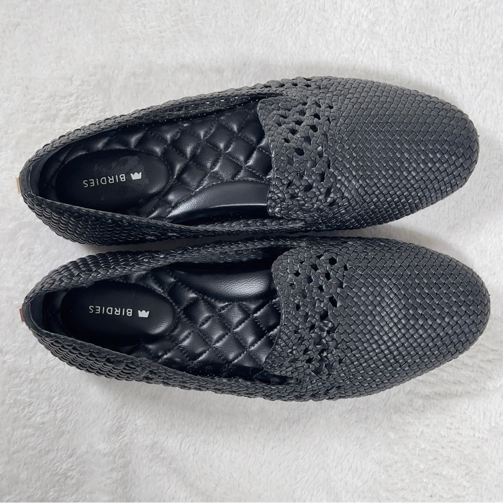 BIRDIES The Starling Woven Black Flats Womens Sz 9 Black Faux Leather - Picture 9 of 11
